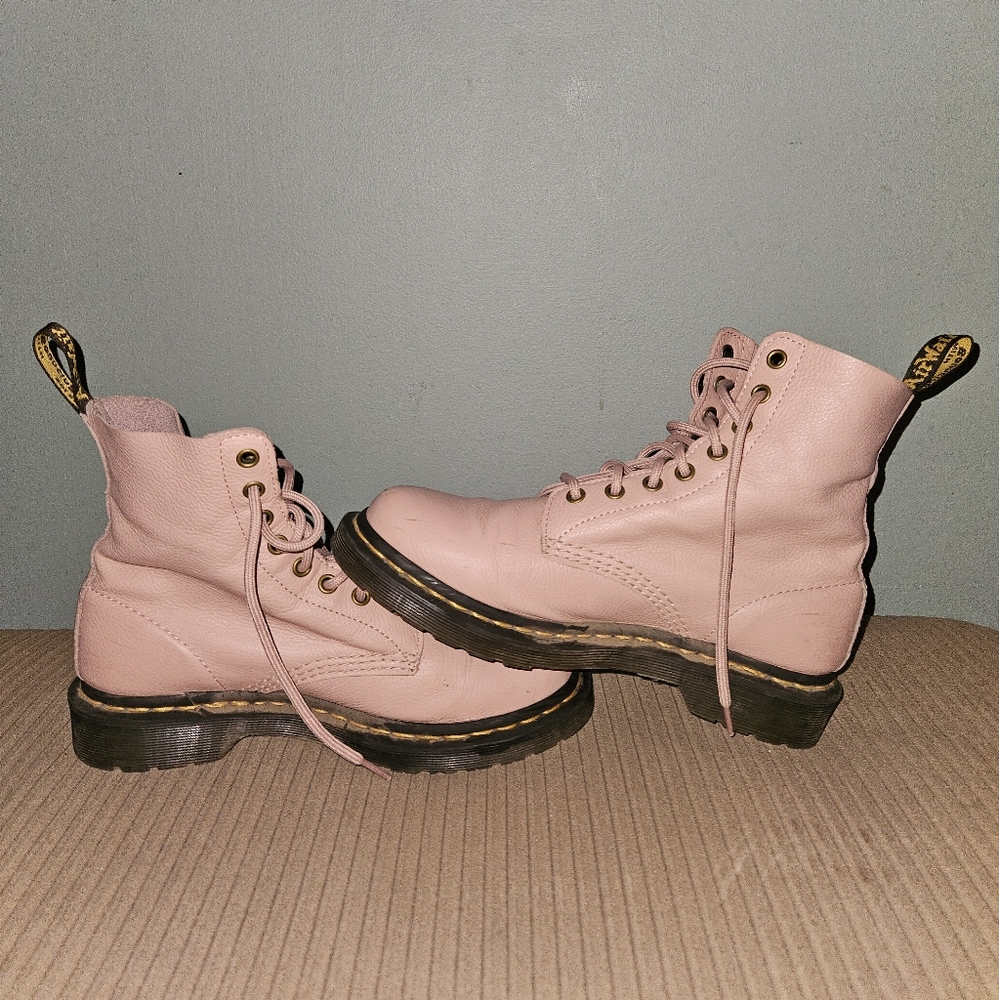 Dr. Martens Pink Leather Women's Boots - Picture 6 of 6